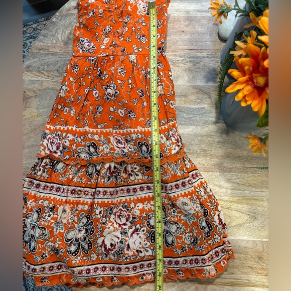 Urbana Outfitters Orange Floral Baby Doll Dress - Picture 8 of 13